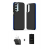 MARSİLYAN™- Galaxy A15 4G Kılıf Eksen Işık - Siyah 6D Antistatik Mat Seramik Hayalet Nano Ekran Koruyucu + Kamera Lens Koruma Cam - SF