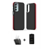 MARSİLYAN™- Galaxy A15 4G Kılıf Eksen Işık - Siyah 6D Antistatik Mat Seramik Hayalet Nano Ekran Koruyucu + Kamera Lens Koruma Cam - SF