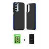 MARSİLYAN™- Galaxy A15 4G Kılıf Eksen Işık - Siyah 6D Antistatik Mat Seramik Hayalet Nano Ekran Koruyucu + Raze Metal Kamera Lens - GS