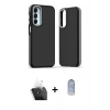 MARSİLYAN™- Galaxy A15 4G Kılıf Eksen Işık - Siyah Joko Magic 5D Cam + Kamera Lens Koruma Cam - SF