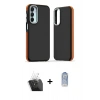 MARSİLYAN™- Galaxy A15 4G Kılıf Eksen Işık - Siyah Joko Magic 5D Cam + Kamera Lens Koruma Cam - SF