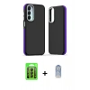 MARSİLYAN™- Galaxy A15 4G Kılıf Eksen Işık - Siyah Joko Magic 5D Cam + Raze Metal Kamera Lens - SH