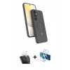 MARSİLYAN™- Galaxy A15 4G Kılıf İz Işık Koleksiyonu - Siyah 3D Antistatik Cam Ekran Koruyucu + Kamera Lens Koruma Cam - SF