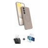 MARSİLYAN™- Galaxy A15 4G Kılıf İz Işık Koleksiyonu - Siyah 3D Antistatik Cam Ekran Koruyucu + Kamera Lens Koruma Cam - SF