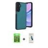 MARSİLYAN™- Galaxy A15 4G Kılıf Kıvılcım Işık Serisi - Şeffaf Pasifik Cam Ekran Koruyucu + Raze Metal Kamera Lens - GS