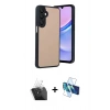 MARSİLYAN™- Galaxy A15 4G Kılıf Kıvılcım Işık Serisi - Siyah 3D Antistatik Cam Ekran Koruyucu + Kamera Lens Koruma Cam - SF
