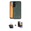 MARSİLYAN™- Galaxy A15 4G Kılıf Kıvılcım Işık Serisi - Siyah 3D Antistatik Mat Seramik Nano Ekran Koruyucu + Kamera Lens Koruma Cam - SF
