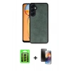 MARSİLYAN™- Galaxy A15 4G Kılıf Kıvılcım Işık Serisi - Siyah 3D Antistatik Mat Seramik Nano Ekran Koruyucu + Raze Metal Kamera Lens - SH