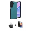 MARSİLYAN™- Galaxy A15 4G Kılıf Kıvılcım Işık Serisi - Siyah 3D Antistatik Mat Seramik Nano Ekran Koruyucu + Kamera Lens Koruma Cam - SF