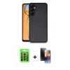 MARSİLYAN™- Galaxy A15 4G Kılıf Kıvılcım Işık Serisi - Siyah 3D Antistatik Mat Seramik Nano Ekran Koruyucu + Raze Metal Kamera Lens - SH