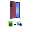MARSİLYAN™- Galaxy A15 4G Kılıf Kıvılcım Işık Serisi - Siyah 3D Antistatik Seramik Nano Ekran Koruyucu + Raze Metal Kamera Lens - GS