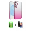 MARSİLYAN™- Galaxy A15 4G Kılıf Kıvılcım Minimal Özel Seri - Siyah 3D Antistatik Mat Seramik Nano Ekran Koruyucu + Raze Metal Kamera Lens - SH