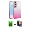 MARSİLYAN™- Galaxy A15 4G Kılıf Kıvılcım Minimal Özel Seri - Siyah 3D Antistatik Mat Seramik Nano Ekran Koruyucu + Raze Metal Kamera Lens - GS
