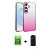 MARSİLYAN™- Galaxy A15 4G Kılıf Kıvılcım Minimal Özel Seri - Siyah 6D Antistatik Mat Seramik Hayalet Nano Ekran Koruyucu + Raze Metal Kamera Lens - GS