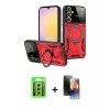MARSİLYAN™- Galaxy A15 4G Kılıf Kıvılcım Modern Serisi - Siyah 3D Antistatik Mat Seramik Nano Ekran Koruyucu + Raze Metal Kamera Lens - GS