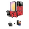 MARSİLYAN™- Galaxy A15 4G Kılıf Kıvılcım Modern Serisi - Siyah 3D Antistatik Mat Seramik Nano Ekran Koruyucu + Kamera Lens Koruma Cam - SF