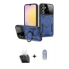 MARSİLYAN™- Galaxy A15 4G Kılıf Kıvılcım Modern Serisi - Siyah Joko Magic 5D Cam + Kamera Lens Koruma Cam - SF