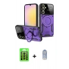MARSİLYAN™- Galaxy A15 4G Kılıf Kıvılcım Modern Serisi - Siyah Joko Magic 5D Cam + Raze Metal Kamera Lens - SH