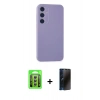 MARSİLYAN™- Galaxy A15 4G Kılıf Kozmos Yansıma Özel Seri - Siyah 3D Antistatik Hayalet Cam Ekran Koruyucu + Raze Metal Kamera Lens - GS