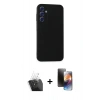 MARSİLYAN™- Galaxy A15 4G Kılıf Kozmos Yansıma Özel Seri - Siyah 3D Antistatik Mat Seramik Nano Ekran Koruyucu + Kamera Lens Koruma Cam - SF