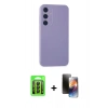 MARSİLYAN™- Galaxy A15 4G Kılıf Kozmos Yansıma Özel Seri - Siyah 3D Antistatik Mat Seramik Nano Ekran Koruyucu + Raze Metal Kamera Lens - SH