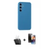MARSİLYAN™- Galaxy A15 4G Kılıf Kozmos Yansıma Özel Seri - Siyah 3D Antistatik Mat Seramik Nano Ekran Koruyucu + Kamera Lens Koruma Cam - SF
