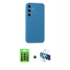 MARSİLYAN™- Galaxy A15 4G Kılıf Kozmos Yansıma Özel Seri - Siyah 3D Antistatik Seramik Nano Ekran Koruyucu + Raze Metal Kamera Lens - SH