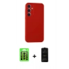 MARSİLYAN™- Galaxy A15 4G Kılıf Kozmos Yansıma Özel Seri - Siyah 6D Antistatik Mat Seramik Hayalet Nano Ekran Koruyucu + Raze Metal Kamera Lens - SH