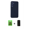 MARSİLYAN™- Galaxy A15 4G Kılıf Kozmos Yansıma Özel Seri - Siyah 6D Antistatik Mat Seramik Hayalet Nano Ekran Koruyucu + Raze Metal Kamera Lens - SH