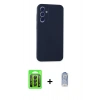 MARSİLYAN™- Galaxy A15 4G Kılıf Kozmos Yansıma Özel Seri - Siyah Joko Magic 5D Cam + Raze Metal Kamera Lens - SH