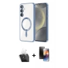 MARSİLYAN™- Galaxy A15 4G Kılıf Nova Işık Özel Seri - Siyah 3D Antistatik Mat Seramik Nano Ekran Koruyucu + Kamera Lens Koruma Cam - SF