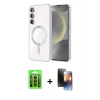 MARSİLYAN™- Galaxy A15 4G Kılıf Nova Işık Özel Seri - Siyah 3D Antistatik Mat Seramik Nano Ekran Koruyucu + Raze Metal Kamera Lens - SH
