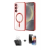 MARSİLYAN™- Galaxy A15 4G Kılıf Nova Işık Özel Seri - Siyah 3D Antistatik Mat Seramik Nano Ekran Koruyucu + Kamera Lens Koruma Cam - SF