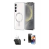 MARSİLYAN™- Galaxy A15 4G Kılıf Nova Işık Özel Seri - Siyah 3D Antistatik Mat Seramik Nano Ekran Koruyucu + Kamera Lens Koruma Cam - SF