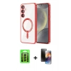 MARSİLYAN™- Galaxy A15 4G Kılıf Nova Işık Özel Seri - Siyah 3D Antistatik Mat Seramik Nano Ekran Koruyucu + Raze Metal Kamera Lens - SH