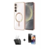 MARSİLYAN™- Galaxy A15 4G Kılıf Nova Işık Özel Seri - Siyah 3D Antistatik Mat Seramik Nano Ekran Koruyucu + Kamera Lens Koruma Cam - SF