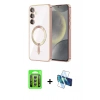 MARSİLYAN™- Galaxy A15 4G Kılıf Nova Işık Özel Seri - Siyah 3D Antistatik Seramik Nano Ekran Koruyucu + Raze Metal Kamera Lens - GS