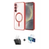 MARSİLYAN™- Galaxy A15 4G Kılıf Nova Işık Özel Seri - Siyah 3D Antistatik Seramik Nano Ekran Koruyucu + Kamera Lens Koruma Cam - SF