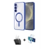 MARSİLYAN™- Galaxy A15 4G Kılıf Nova Işık Özel Seri - Siyah 3D Antistatik Seramik Nano Ekran Koruyucu + Kamera Lens Koruma Cam - SF