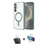 MARSİLYAN™- Galaxy A15 4G Kılıf Nova Işık Özel Seri - Siyah 3D Antistatik Seramik Nano Ekran Koruyucu + Kamera Lens Koruma Cam - SF