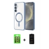 MARSİLYAN™- Galaxy A15 4G Kılıf Nova Işık Özel Seri - Siyah 6D Antistatik Mat Seramik Hayalet Nano Ekran Koruyucu + Raze Metal Kamera Lens - GS