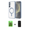 MARSİLYAN™- Galaxy A15 4G Kılıf Nova Işık Özel Seri - Siyah 6D Antistatik Mat Seramik Hayalet Nano Ekran Koruyucu + Raze Metal Kamera Lens - SH