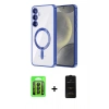 MARSİLYAN™- Galaxy A15 4G Kılıf Nova Işık Özel Seri - Siyah 6D Antistatik Mat Seramik Hayalet Nano Ekran Koruyucu + Raze Metal Kamera Lens - SH