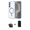 MARSİLYAN™- Galaxy A15 4G Kılıf Nova Işık Özel Seri - Siyah 6D Antistatik Mat Seramik Hayalet Nano Ekran Koruyucu + Kamera Lens Koruma Cam - SF