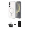 MARSİLYAN™- Galaxy A15 4G Kılıf Nova Işık Özel Seri - Siyah 6D Antistatik Mat Seramik Hayalet Nano Ekran Koruyucu + Kamera Lens Koruma Cam - SF