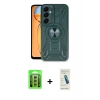 MARSİLYAN™- Galaxy A15 4G Kılıf Nova Yansıma Prime - Şeffaf Pasifik Cam Ekran Koruyucu + Raze Metal Kamera Lens - GS
