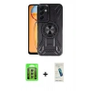 MARSİLYAN™- Galaxy A15 4G Kılıf Nova Yansıma Prime - Şeffaf Pasifik Cam Ekran Koruyucu + Raze Metal Kamera Lens - GS