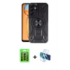 MARSİLYAN™- Galaxy A15 4G Kılıf Nova Yansıma Prime - Siyah 3D Antistatik Cam Ekran Koruyucu + Raze Metal Kamera Lens - SH