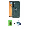 MARSİLYAN™- Galaxy A15 4G Kılıf Nova Yansıma Prime - Siyah 3D Antistatik Cam Ekran Koruyucu + Raze Metal Kamera Lens - SH