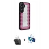MARSİLYAN™- Galaxy A15 4G Kılıf Odak Klasik Serisi - Siyah 3D Antistatik Cam Ekran Koruyucu + Kamera Lens Koruma Cam - SF